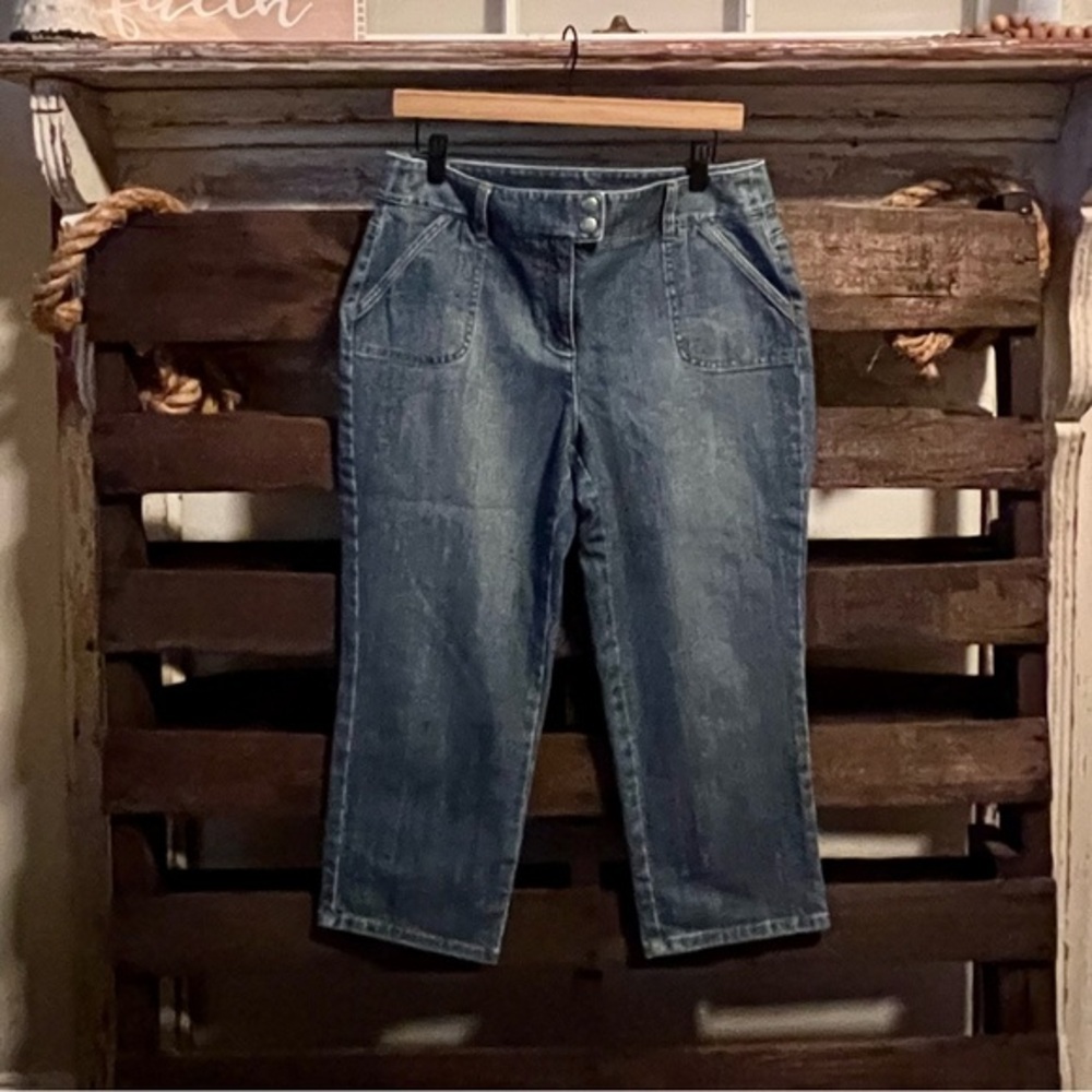 TALBOTS Stretch Denim Capris Size 10P